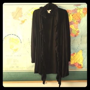 Ruffled gothic waterfall cardigan